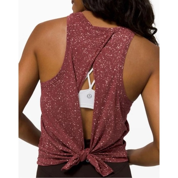 Lululemon - Speckled Burgundy All Tied Up Tank - Picture 3 of 9
